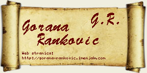 Gorana Ranković vizit kartica